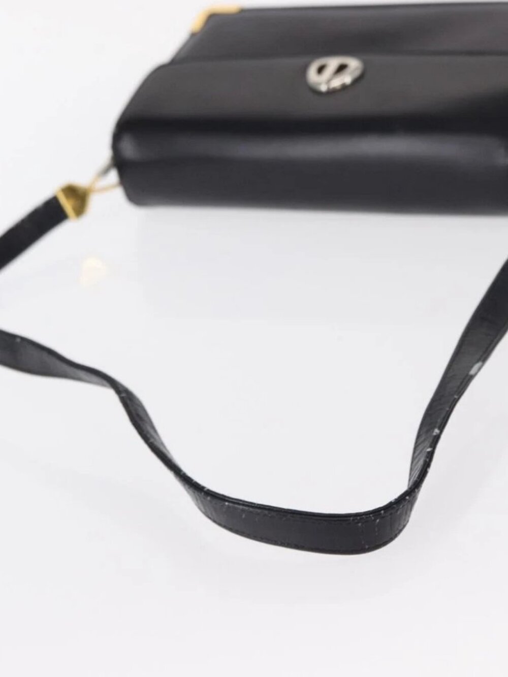 Christian Dior Shoulder Bag Leather Navy Gold Auth - Picture 7 of 16